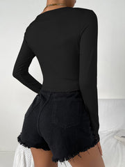 Long Sleeve V Neck Slim T Shirt GYSQ UTEF2080
