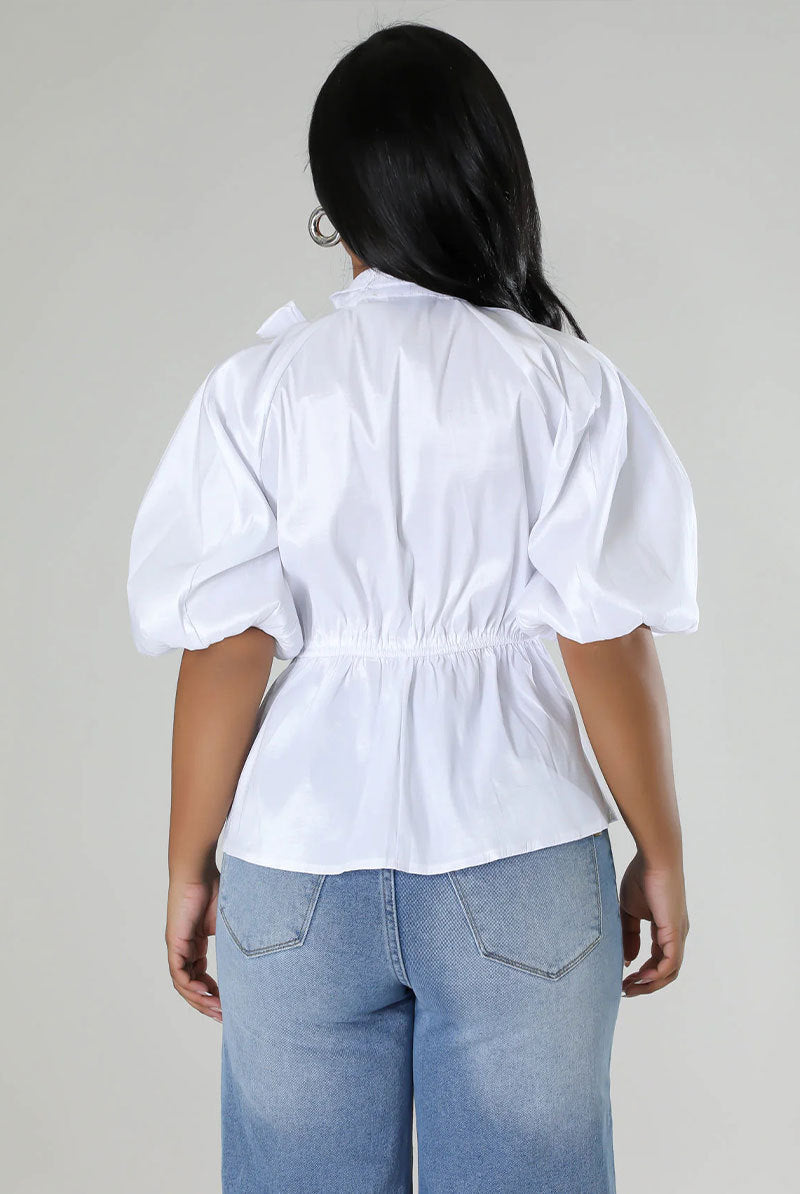 Casual Loose Tie Up Shirt XHXF 8691