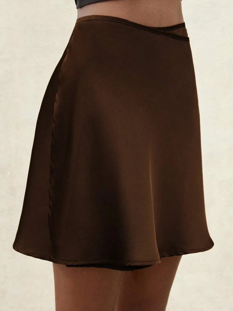 Solid Color Tie Up Skirt YWXS K25L1883