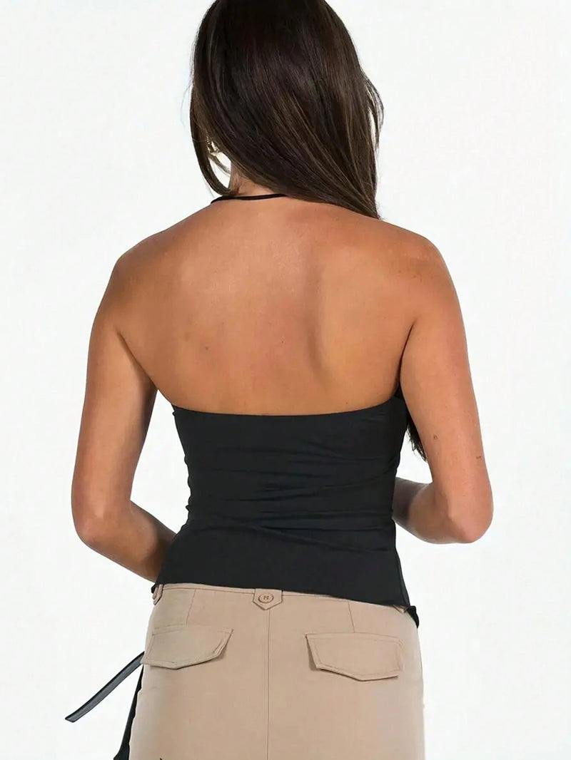 Drawstring Split Irregular Tank Top GYSQ KCEC1280