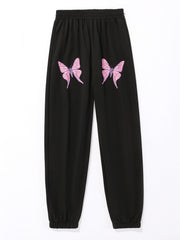 Loose Butterfly Print Sweatpants GYXN 52559