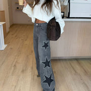 Five Pointed Star Loose Straight Jeans GYAN 89388