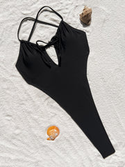 Sexy Solid Backless One Piece Swimsuit CASF 6620