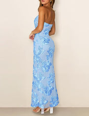 Embroidered Off Shoulder Evening Dress YMYF 9579