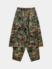 Print Holes Loose Harem Pants SH 391435