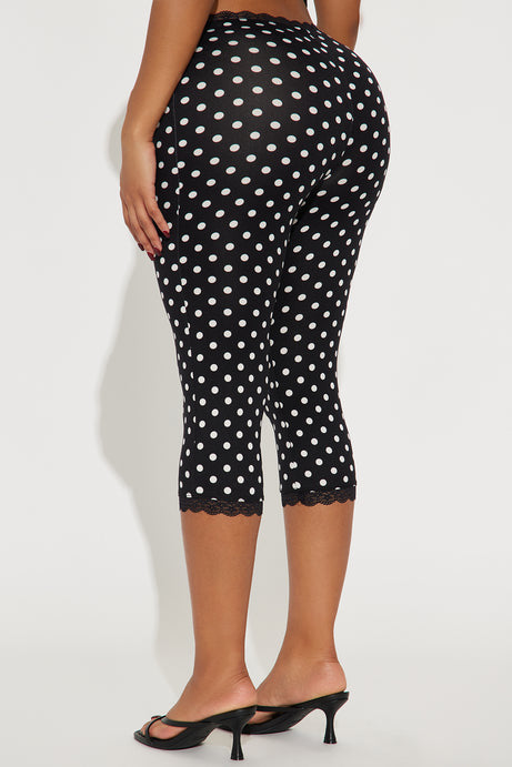 Bow Printed Polka Dot Seventh Pants YWXS K26L2421