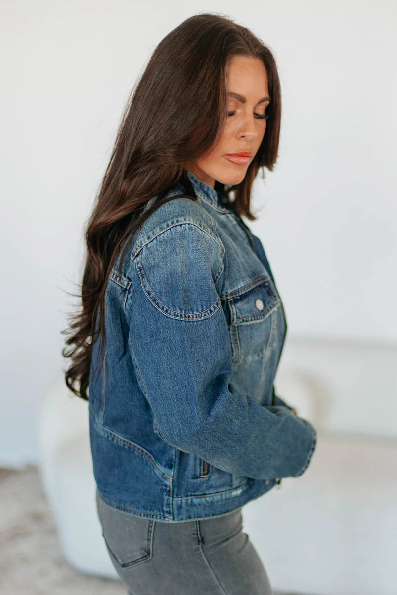 Fashion Washed Loose Denim Jacket Coats GYAN 89349