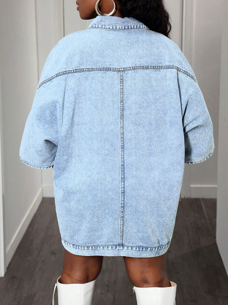 Short Sleeve Loose Denim Jacket GYXN 65897