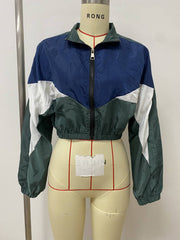 Contrast Color Long Sleeve Sport Thin Coats LSD 2940