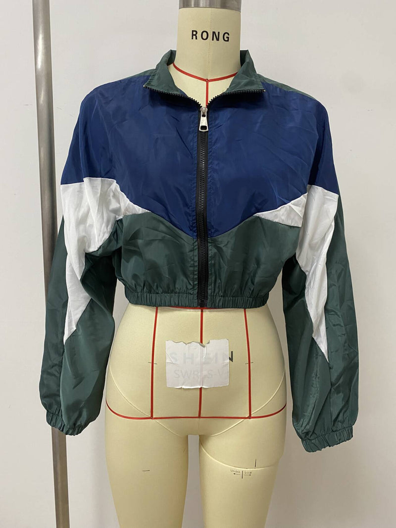 Contrast Color Long Sleeve Sport Thin Coats LSD 2940
