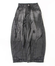 Plus Size Holes Wide Leg Jeans GYLN 7824