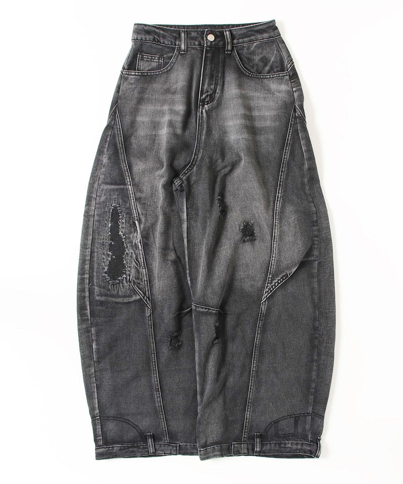 Plus Size Holes Wide Leg Jeans GYLN 7824