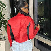 Contrast Color Embroidered Short Fashion Jacket XEF K24C56529
