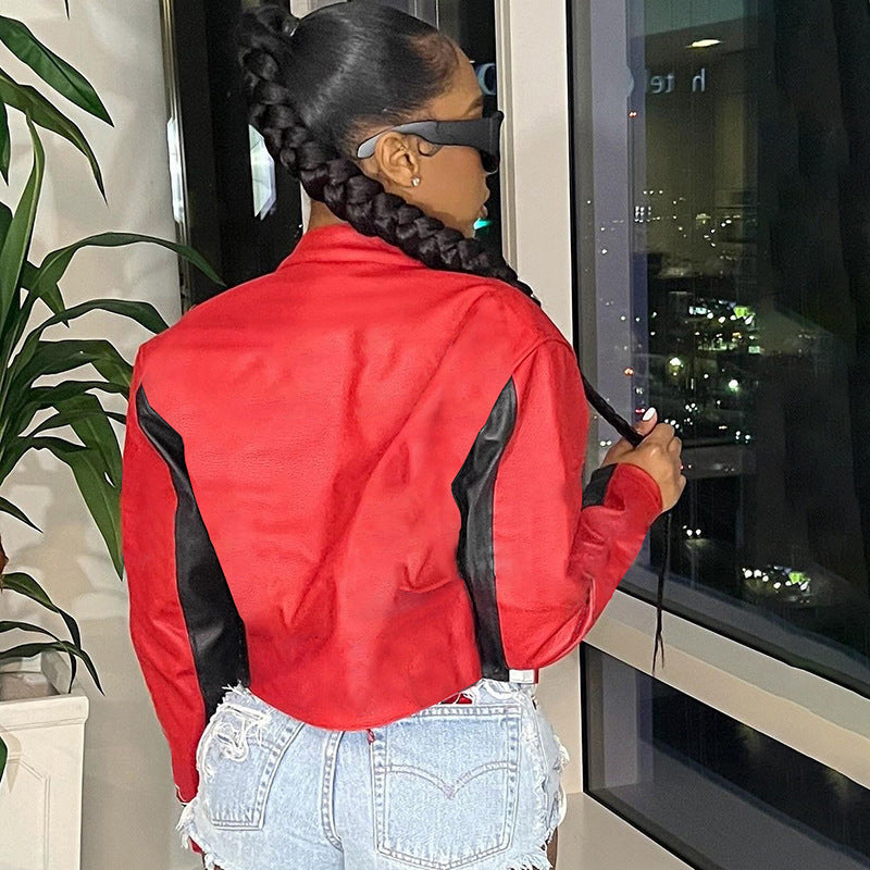 Contrast Color Embroidered Short Fashion Jacket XEF K24C56529