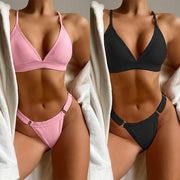 Sexy Solid Color Swimsuit Two Piece Sets CSYZ B225