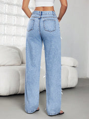 Bow Ribbon Wide Leg Jeans GYXN 16153