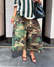 Camouflage Print Loose Denim Pants LSD 2721