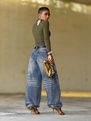 Fashion Ruched Loose Jeans GYLN 0572