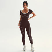 Running Sports Yoga Short Sleeves Jumpsuits YWHQ W25164