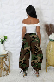 Camouflage Print Lantern Loose Drawstring Pants LSD LD2278