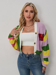 Color Block Letter Print Short Coats GQNF F00038T
