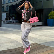 Fashion Print Cardigan Baseball Jacket Coat FSXF 529