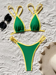 Color Block Bikinis Swimsuit 2 Piece Set CASF 6650