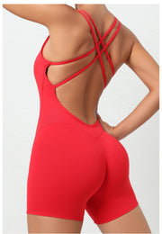 Sling Solid Color Sport Yoga Romper GQSA 71012