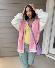Color Blocking Long Sleeve Knits Jacket Coats TR 1276