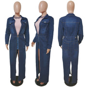 Long Sleeve Cardigan Denim Long Coats LX 8601