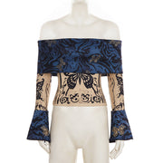 One Shoulder Butterfly Print T Shirt GPKJ MR51658