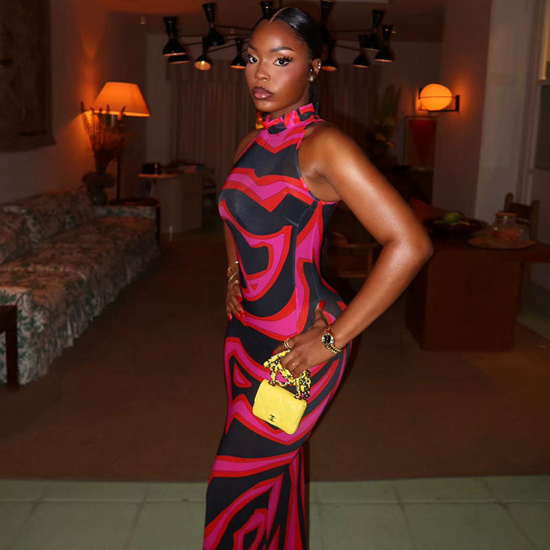 Color Block Sleeveless Maxi Dress GJYO JD305802