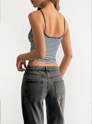 Stripe Print Sling Tank Top GYWO 2703