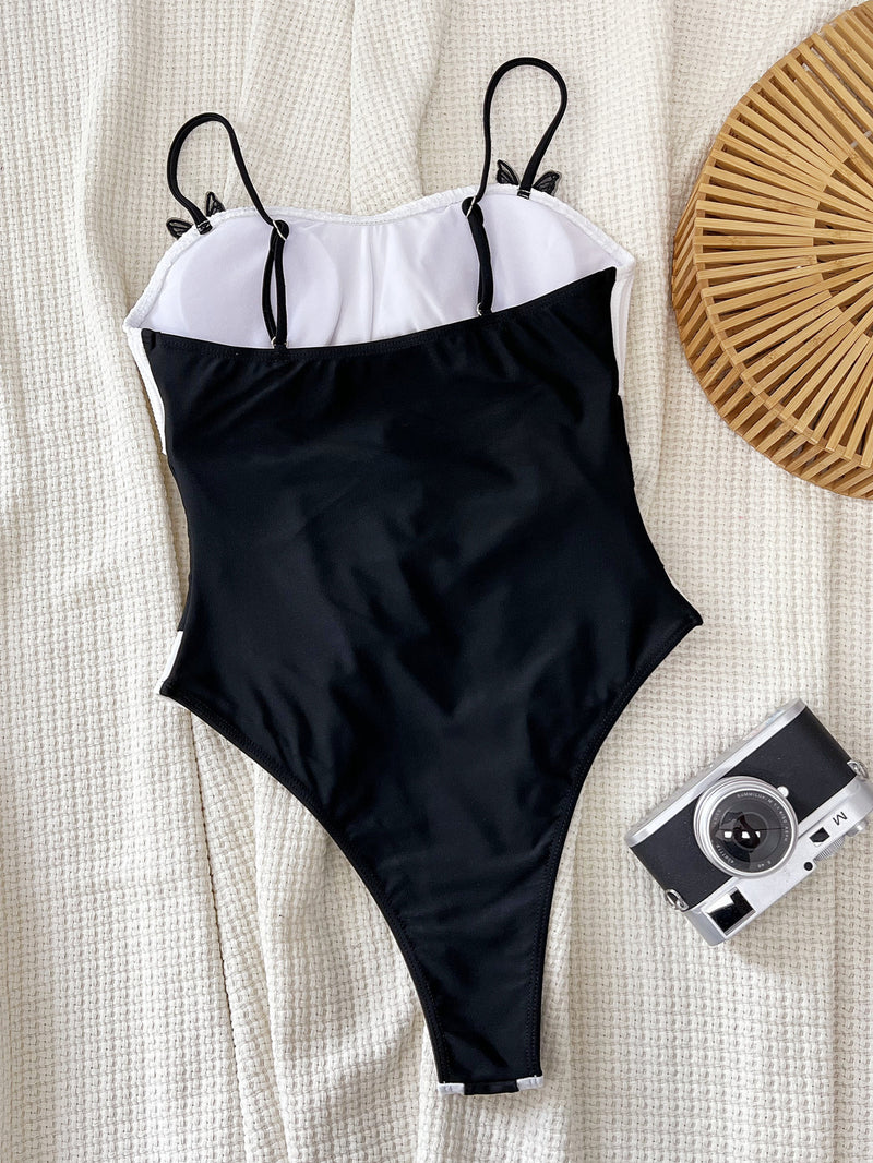 Sexy Color Block Sling One Piece Swimsuit CSYZ 978