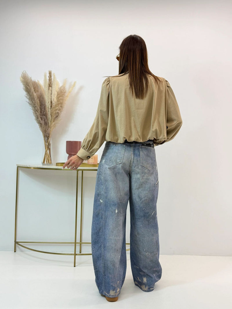 Plus Size Fashion Washed Straight Jeans GYLN 3648