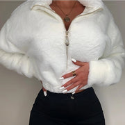 Long Sleeve Warm Plush Zipper Sweatshirt GNZD 8030DN