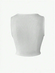 Letter Print U Neck Vest HMYI 35242