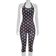 Polka Dots Print Halterneck Seventh Jumpsuit GSZM J26JP088