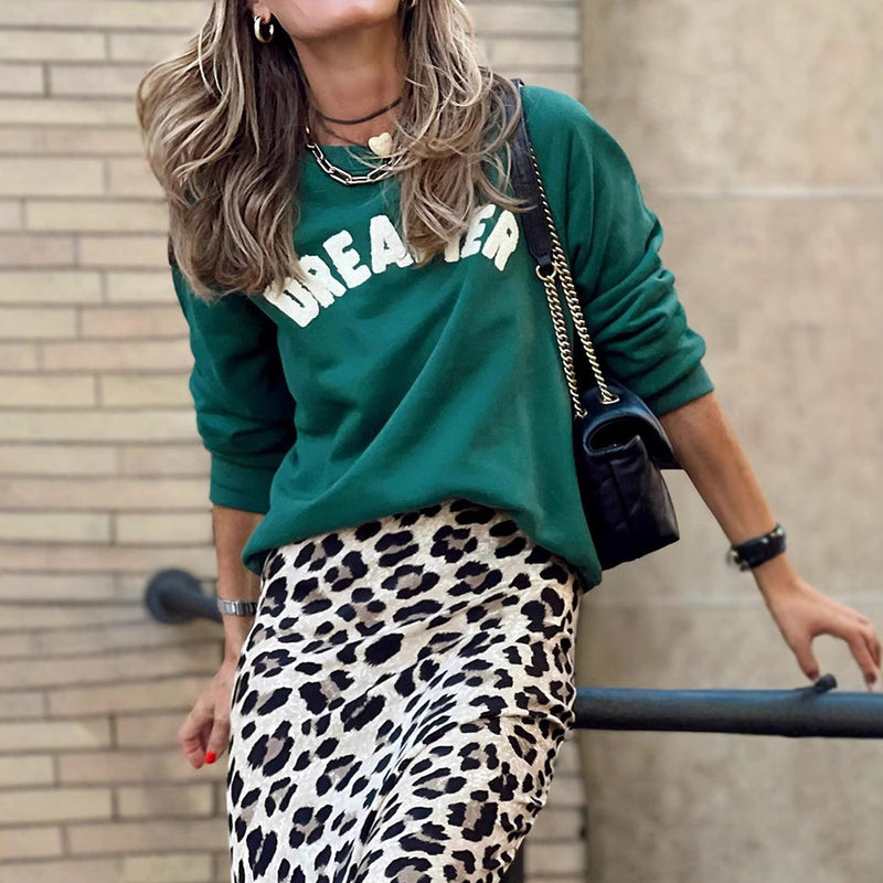 Leopard Print Half Body Skirt GSNU 8091