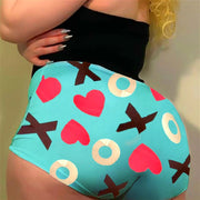 Plus Size Sexy Printed Bodycon Mini Shorts LUO 3089