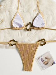 Sexy Sequin Tie Up Bikinis 2 Piece Swimsuit CASF 6807