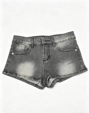 Embroidered Studded Denim Shorts GQLF 8000