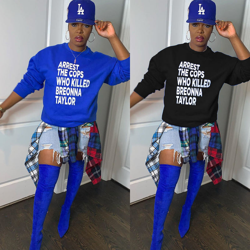 Fashion Casual Solid Color Letter Printed Sweatshirt BN 9255