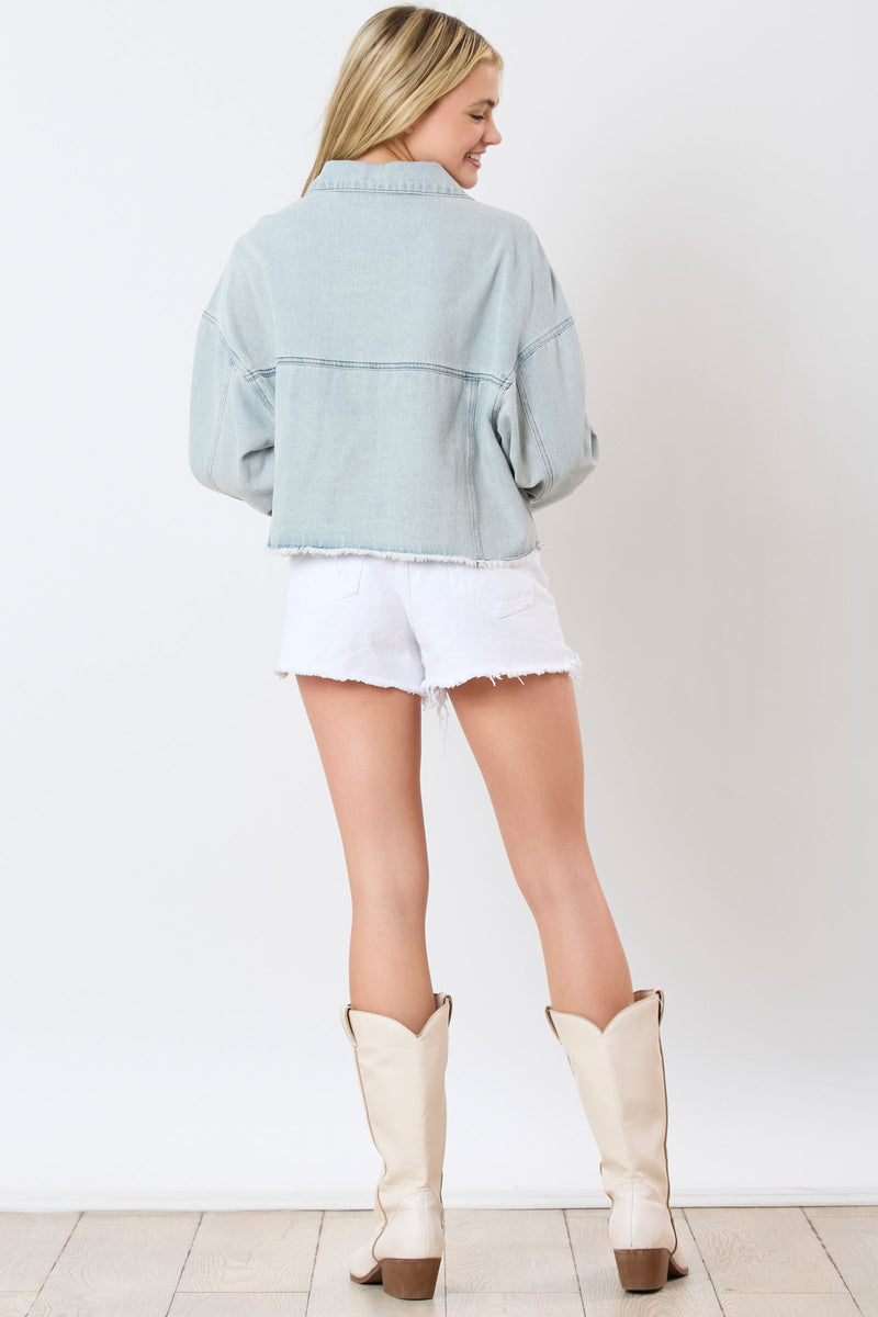 Long Sleeve Print Denim Jacket GMYT 309