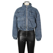 Fashion Multi Pocket Denim Cotton Jacket Coat ZSD 0638