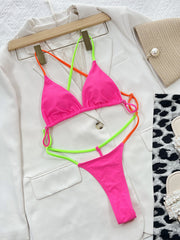 Solid Color Drawstring One Piece Swimsuit CSYZ C587WY