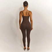 Sling Solid Color Tight Jumpsuit GDSF Q26JP012