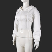 Solid Color Zipper Hooded Sweatshirt Coats GNZD 32694TBY