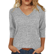 Long Sleeve V Neck T Shirt GYZY 6683