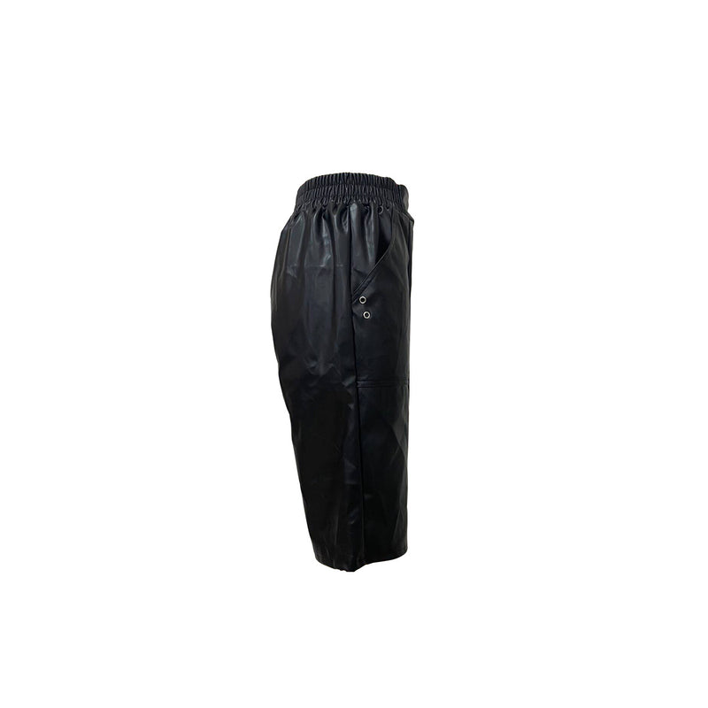 Casual Leather Solid Color Fifth Pants LSD 2400